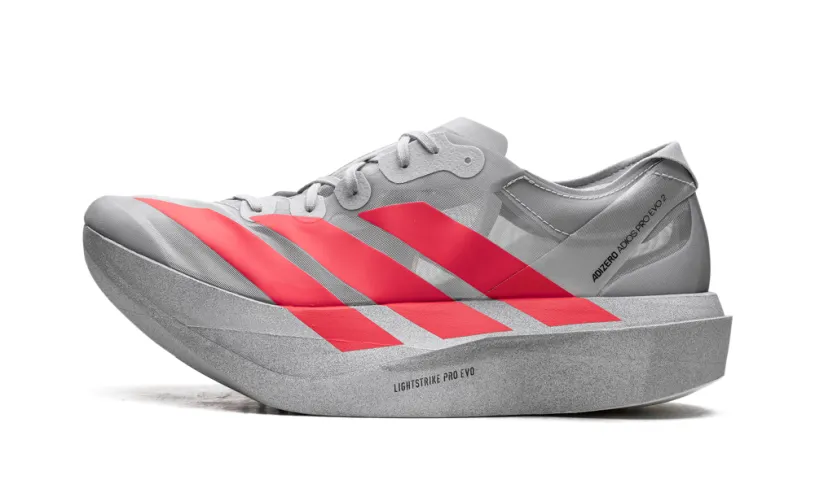 More Adidas Shoes Adizero Adios Pro Evo 2 'Silver Metallic Lucid Red Grey Two'